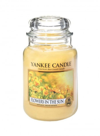 Flowers In The Sun Jar Candle Beige