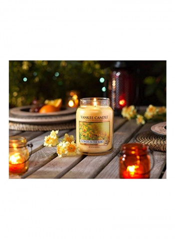 Flowers In The Sun Jar Candle Beige