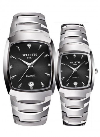 2-Piece Stainless Steel Luminous Analog Watch Set 8126