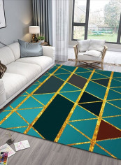 Modern Geometric Bedroom Living Room Carpet Green 80*120(W*L)cmcm