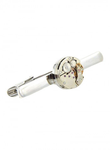 Alloy Mechanical Watch Movements Shaped Tie Clip