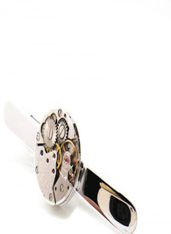 Alloy Mechanical Watch Movements Shaped Tie Clip