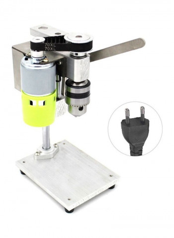 Electric Mini Drill Press Silver/Green/Black
