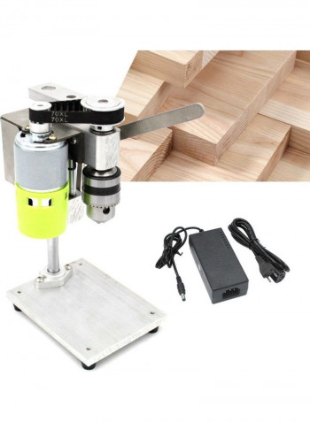 Electric Mini Drill Press Silver/Green/Black