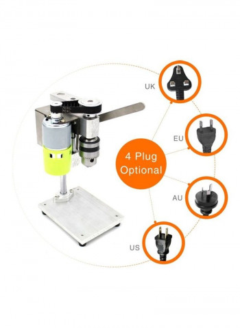 Electric Mini Drill Press Silver/Green/Black