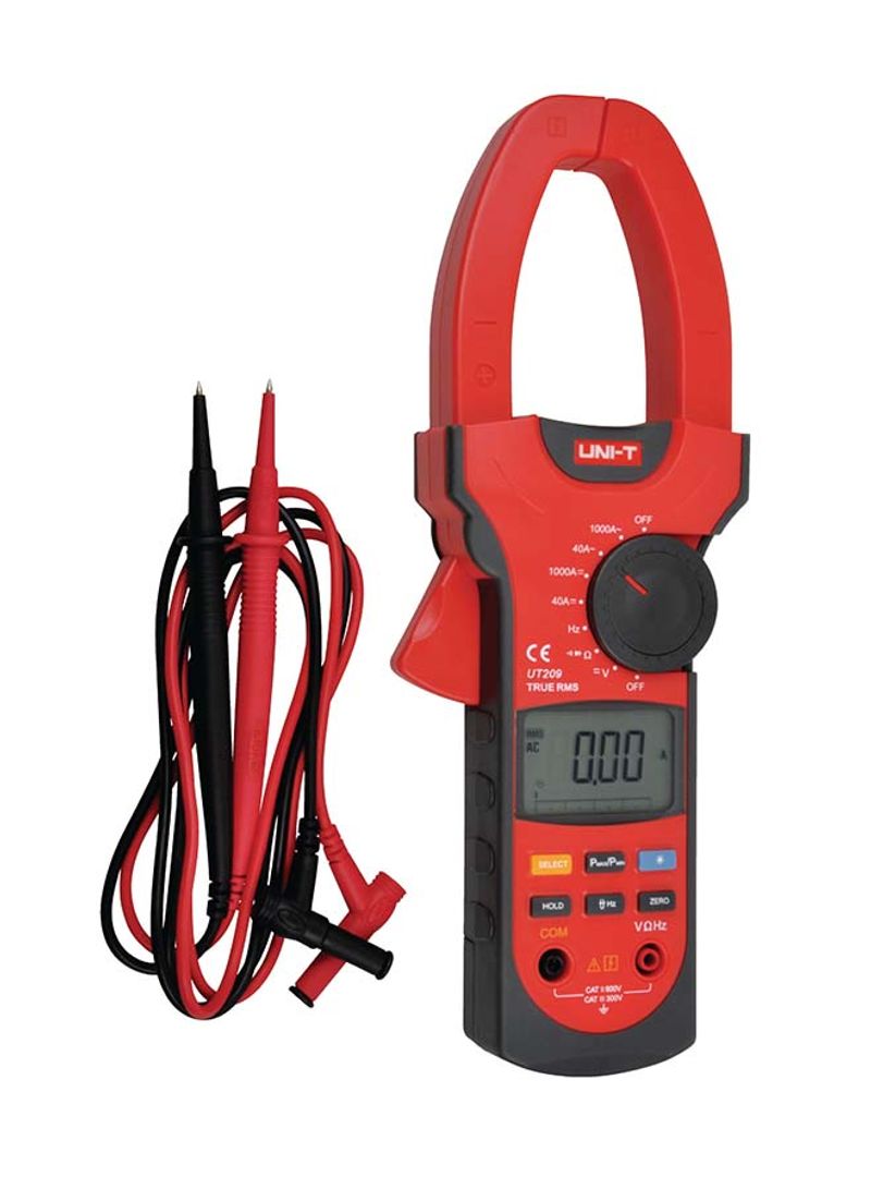 Multipurpose Digital Clampmeter 1000A Red/Black 286X105X45millimeter