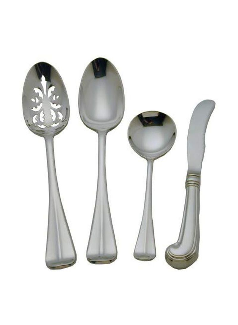 4-Piece Stainless Steel Hostess Set silver 11.5x2.5x2.4inch