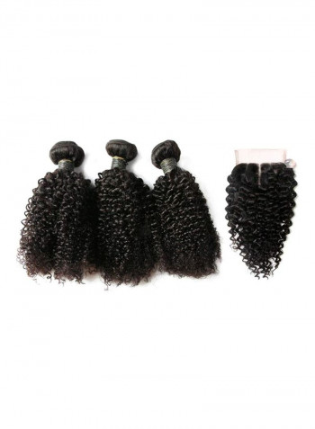 3-Bundle Short Curly Hair Extension Black 8inch
