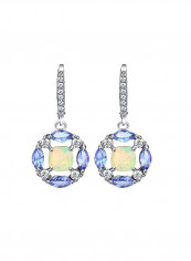 925 Sterling Silver Opal, Tanzanite And Topaz Studded Dangle Earrings reviews 925 Sterling Silver Opal, Tanzanite And Topaz Studded Dangle Earrings