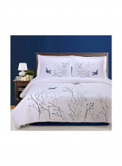 3-Piece Embroidered Duvet Cover Set Blue Swallow reviews 3-Piece Embroidered Duvet Cover Set Blue Swallow