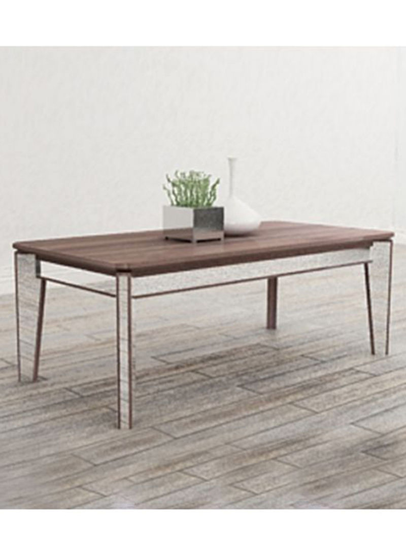 Ezekiel Coffee Table Walnut/Silver 120x45x60cm