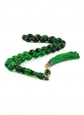 Amber Bakelite Prayer Beads with Sterling Silver Components