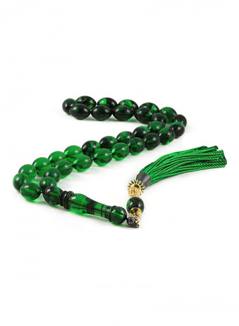 Amber Bakelite Prayer Beads with Sterling Silver Components