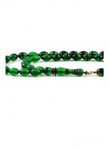 Amber Bakelite Prayer Beads with Sterling Silver Components