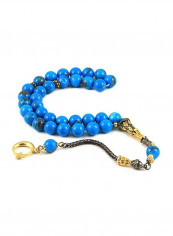 Turquoise Prayer Beads with Sterling Silver Components