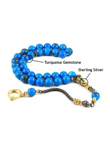 Turquoise Prayer Beads with Sterling Silver Components