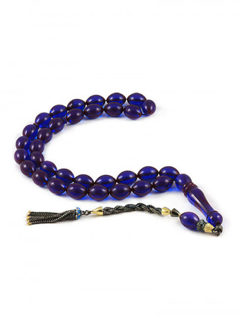 Amber Bakelite Prayer Beads with Sterling Silver Components