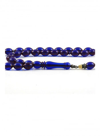 Amber Bakelite Prayer Beads with Sterling Silver Components