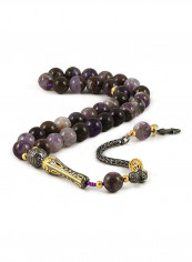 Amethyst Prayer Beads With Sterling Silver Components