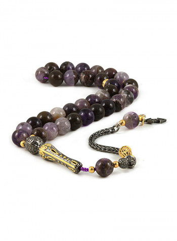 Amethyst Prayer Beads With Sterling Silver Components
