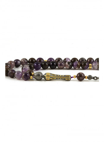 Amethyst Prayer Beads With Sterling Silver Components
