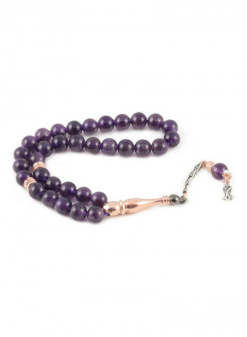 Amethyst Prayer Beads with Sterling Silver components