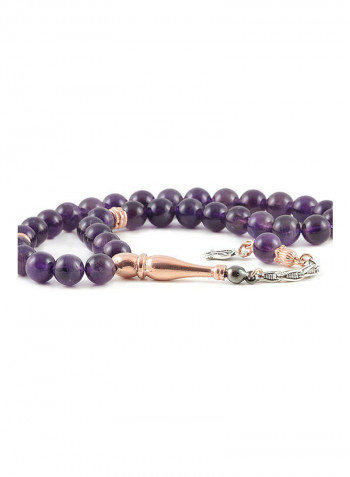 Amethyst Prayer Beads with Sterling Silver components