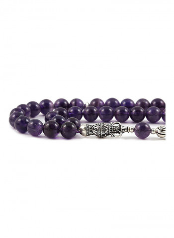 Amethyst Prayer Beads With Sterling Silver Components