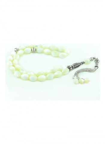 Mother of Pearl Prayer Beads with Sterling Silver components