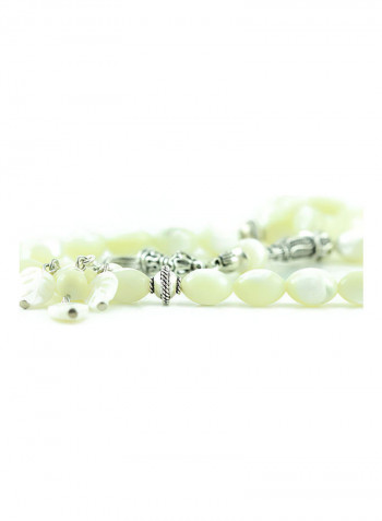 Mother of Pearl Prayer Beads with Sterling Silver components