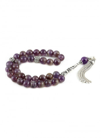 Amethyst Prayer Beads with Sterling Silver components
