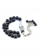 Blue Goldstone Worry Beads with Sterling Silver components