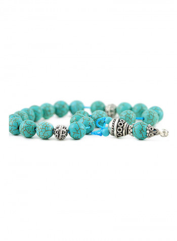Howlite Turquoise Worry Beads with Sterling Silver components