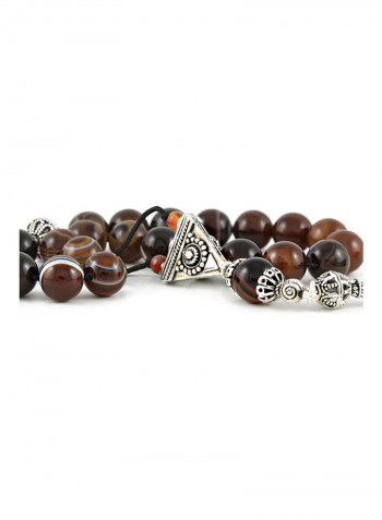 Yemen Agate Worry Beads with Sterling Silver components