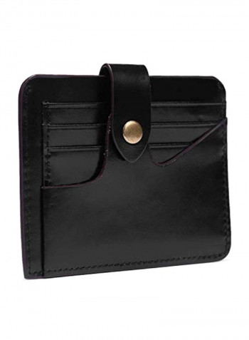 Leather Card Case Wallet 2-Rfid Waxed Black