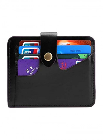 Leather Card Case Wallet 2-Rfid Waxed Black