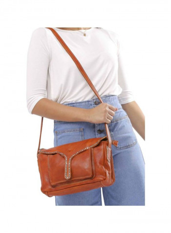 Leather Crossbody Bag Brown