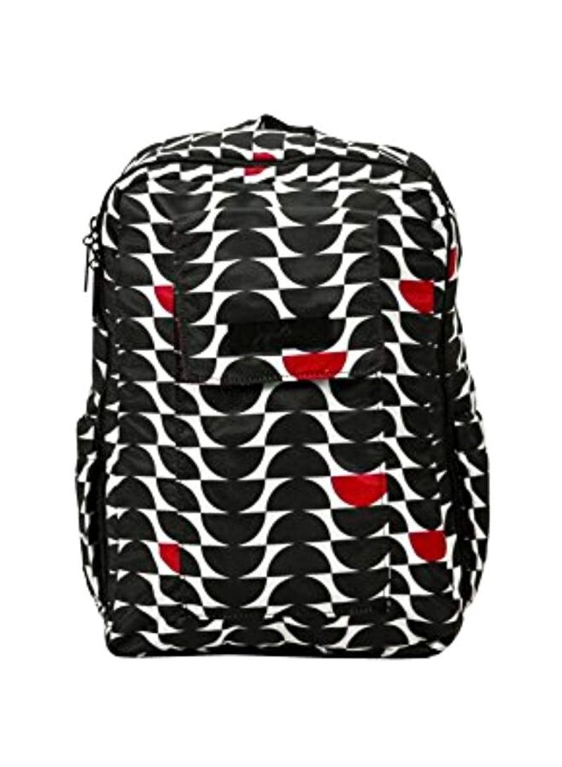 Polyester Printed Backpack Black/White/Red