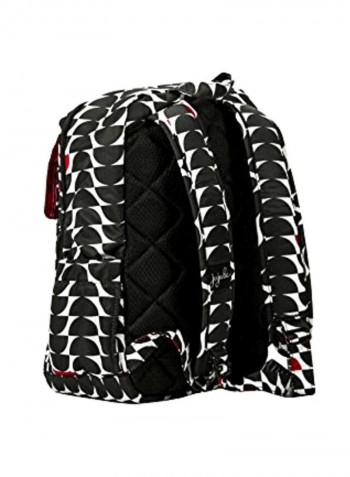 Polyester Printed Backpack Black/White/Red