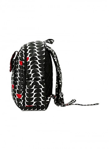 Polyester Printed Backpack Black/White/Red