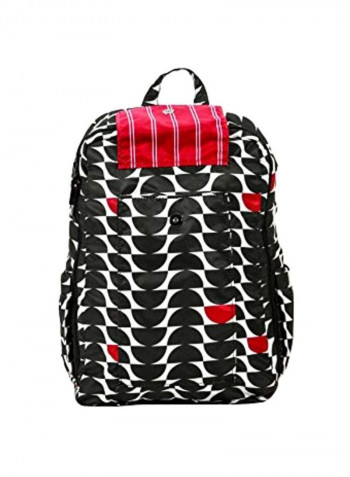 Polyester Printed Backpack Black/White/Red