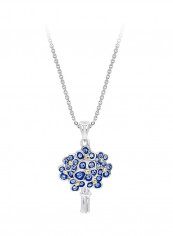 True Love Forget Me Not Flower Plant Crystal Pendant Necklace