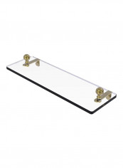 Mambo Collection Beveled Edges Glass Shelf Clear/Gold 16inch