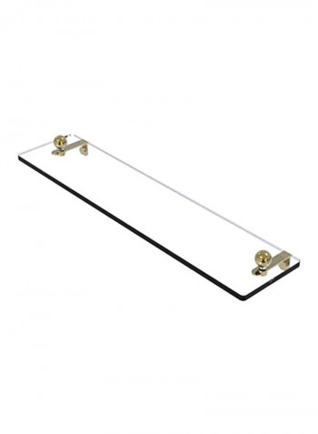 Vanity Beveled Edges Glass Shelf Clear/Gold 16inch