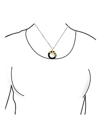 14 Karat Gold Plated 925 Sterling Silver Jade Studded Dragon Pendant Necklace
