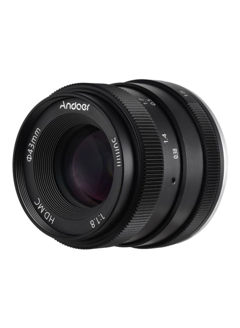 50 mm F1.8 Multilayer Film Coating Mirrorless Camera Lens For Andoer 10.5x8x8.5centimeter Black