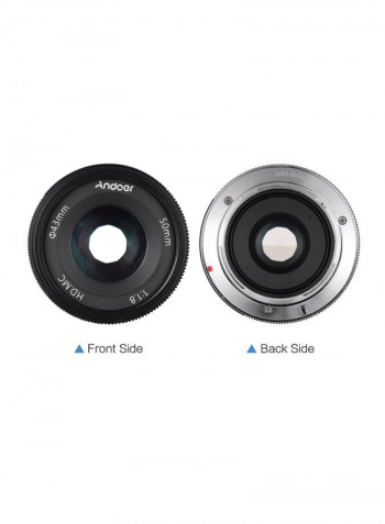 50 mm F1.8 Multilayer Film Coating Mirrorless Camera Lens For Andoer 10.5x8x8.5centimeter Black