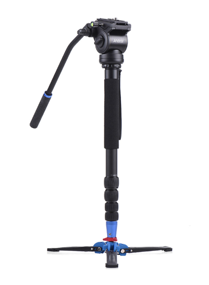 Camera Monopod With Three-Legged Supporting Stand Black/Purple