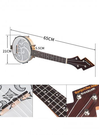 4-String Banjo Ukulele With Bag And Electronic Tuner