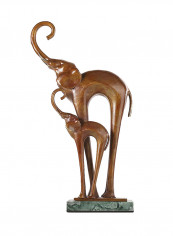 Abstract Iron Casting Sculpture Brown 33x10x20centimeter